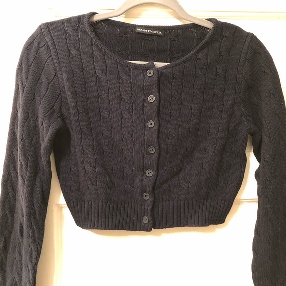 ❌ SOLD ❌ Navy Blue Cable Knit Athelia Top - Picture 2 of 2